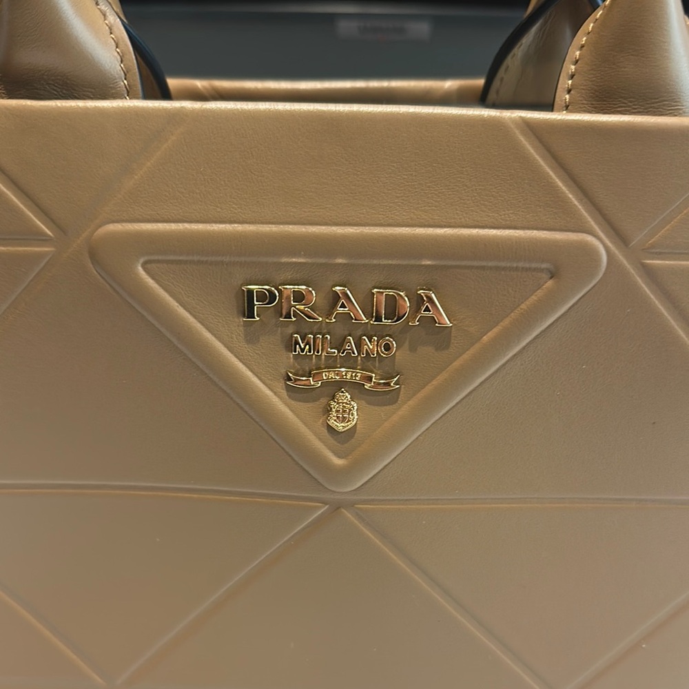 Prada Tan Saffiano Leather Satchel with Gold Hardware - Picture 2 of 10